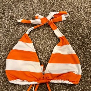 Orange & White Stripped Bikini Top S/M